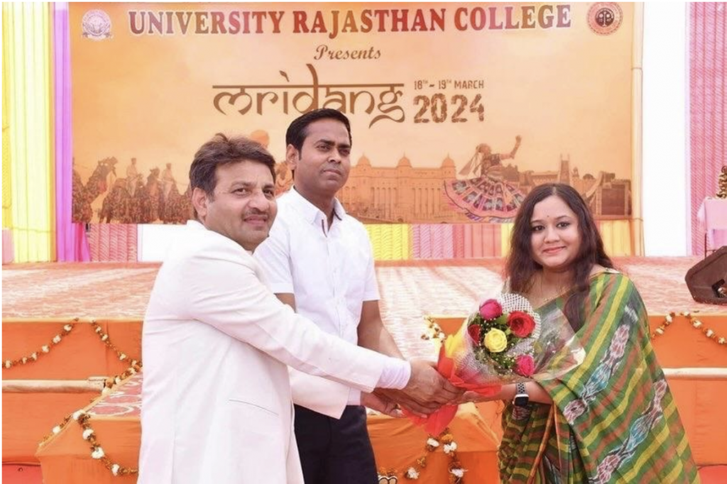 Felicitated as Jury Member by the Principal, University Rajasthan College